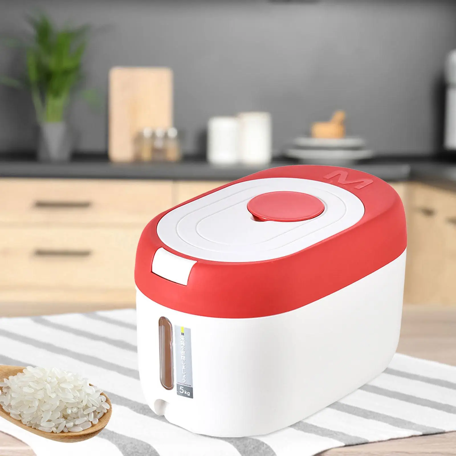 Grand Conteneur de Riz Scellé de 5kg, Récipient de Riz Multifonctionnel pour le Stockage de Farine et Céréales