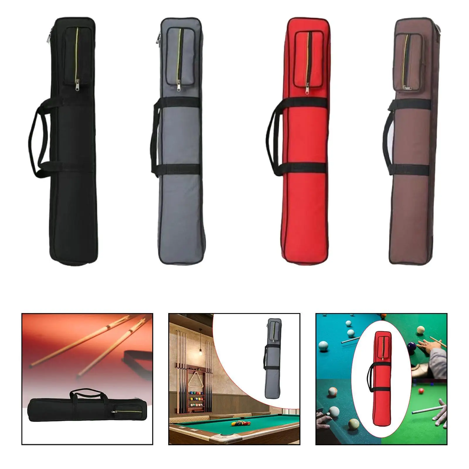 

8 Holes Pool Cue Case 1/2 Jointed Cue Case Adults Billiard Stick Storage Bag