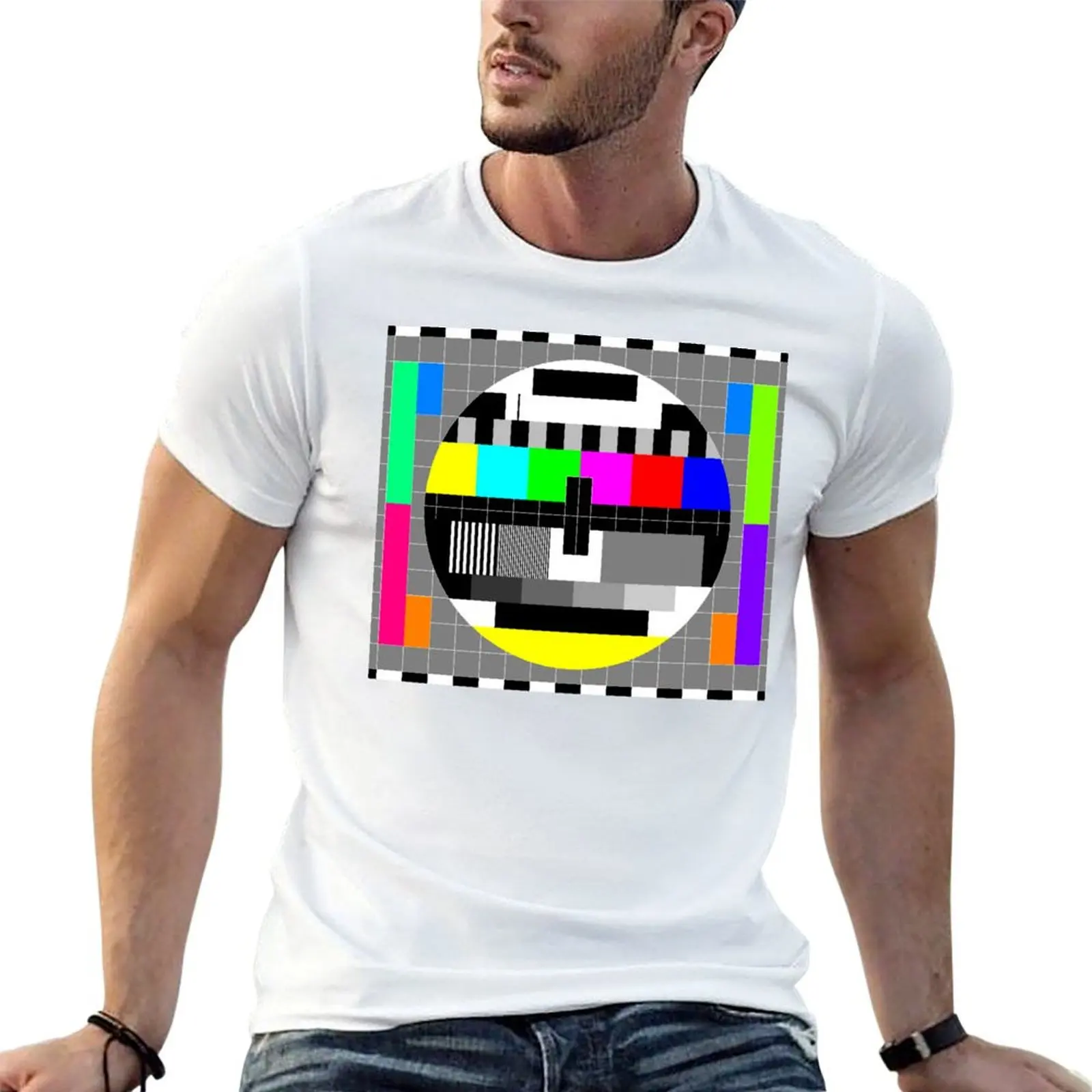 PAL TV Test Card T-Shirt Plus Size Loose Short Sleeve Top