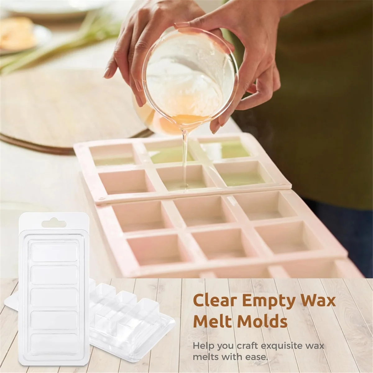 T27C 50 قطعة من حاويات تذوب الشمع، قوالب صدفي تذوب الشمع ذات 5 تجويف، قالب ذوبان الشمع البلاستيكي الفارغ لصنع الشموع بنفسك