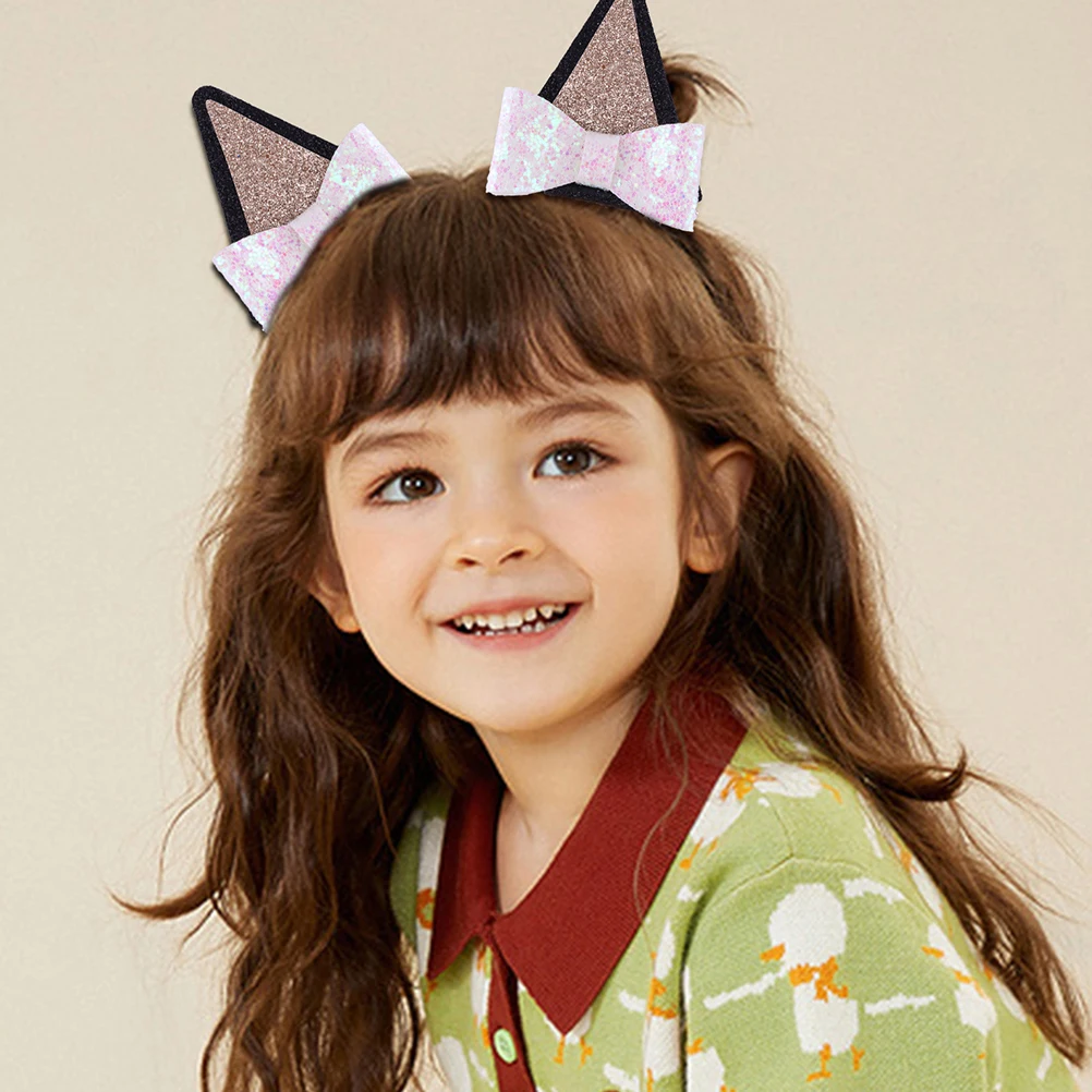 

6 Pairs Hairpin Bow Glitter Clips for Girl Small Hairpins Duckbill Accessories Girls Fabric Cute Baby