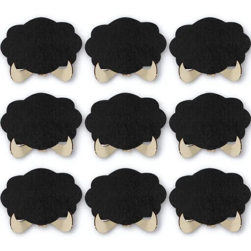 10Sets Mini Wooden Blackboards Black Chalkboard Signs Detachable Stand Table Number Menu Message Display for Wedding Party