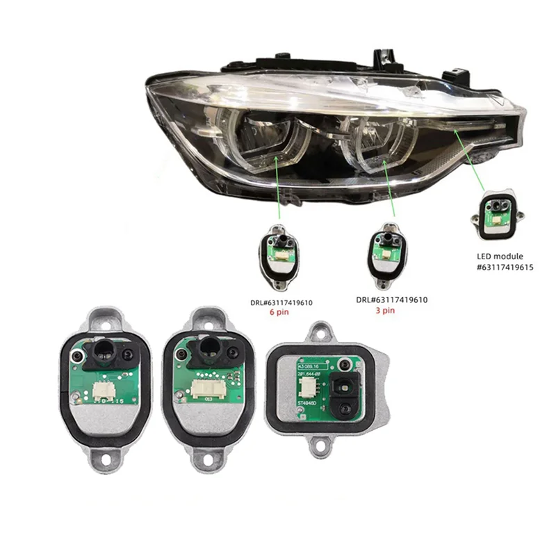 

6 шт. светодиодный модуль, источник белого света 63117419615 63117419610 для BMW F30 F31 F35 LCI 2014-2019, модуль Angel Eye DRL