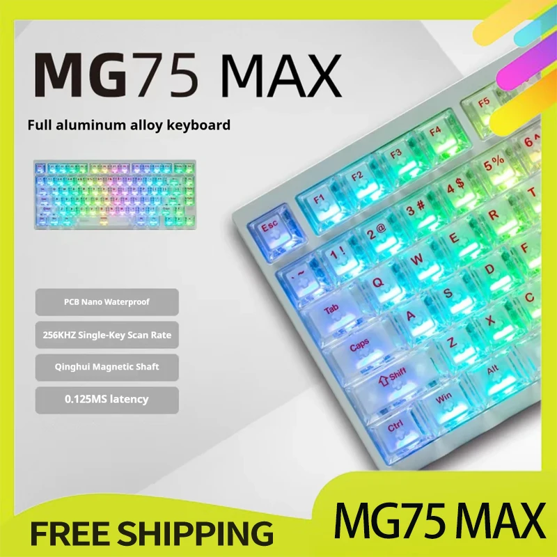 

Irok Mg75 Pro/Max Механическая клавиатура Магнитный переключатель Rgb Горячая замена Алюминий Rt0.005 Строка быстрого демонтажа на заказ для подарка