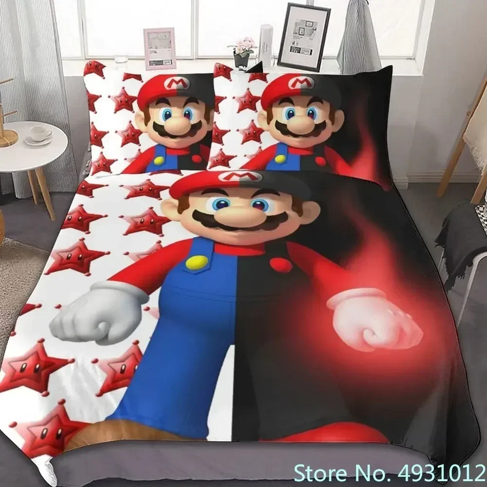 

2026 Cozy Baby Bedding Set with Anime Super Mario Anime 3D Duvet Cover for Child Kids Teens Adult Home Textile Quilt Cover