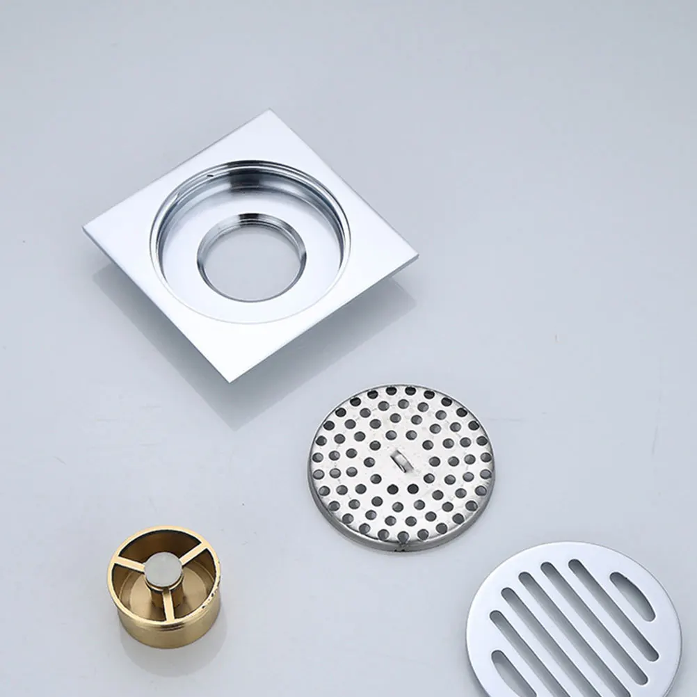 

1PC High-end Copper Floor Drain Odor-resistant Floor Drain Sturdy Sewer Floor Drain Cover Sink T-shaped Filter Screen for Bathro