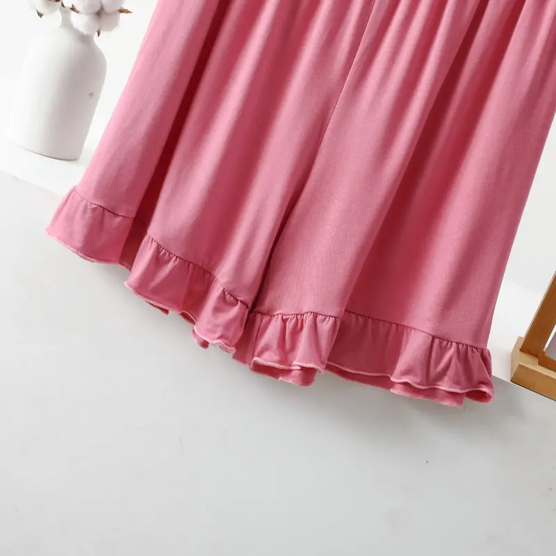 Modal Lace Vest and Shorts Pajama Set for Women, Peter Pan Collar Home Wear, Loose and Thin Two-Piece Outfit for Summer image 6