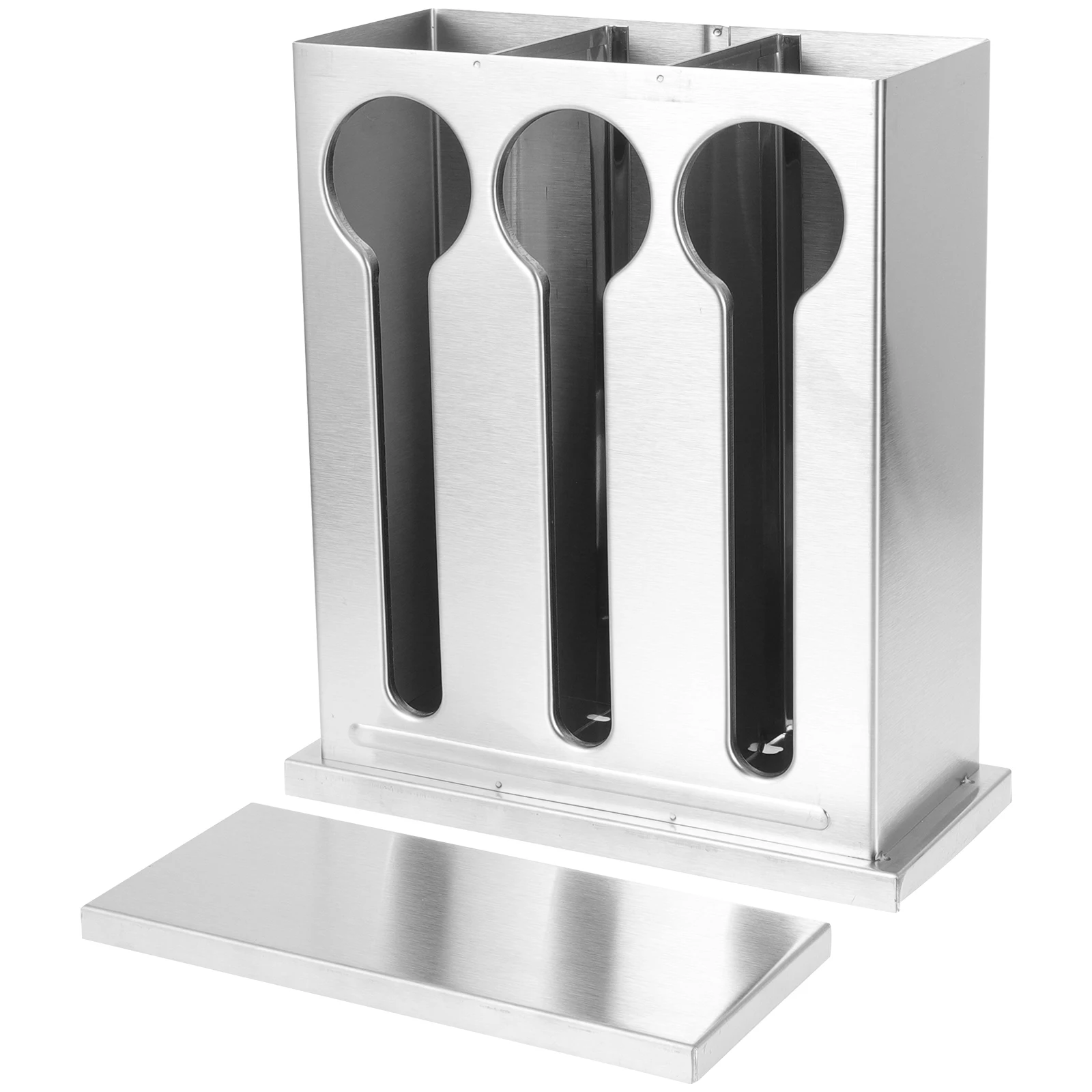 

Stainless Steel Spoon Box Silverware Container Cutlery Holder Organizer Restaurant Utensil Storage Compact