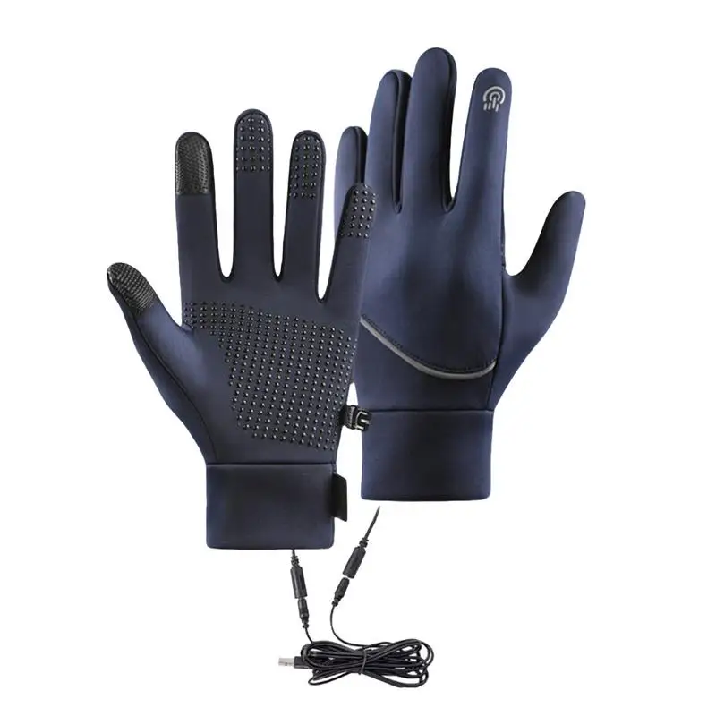 new Heated Work Gloves USB Winter Warm Heating Mitten Thermal Windproof Waterproof Warmers Touchscreen Mitt for Driving Snow