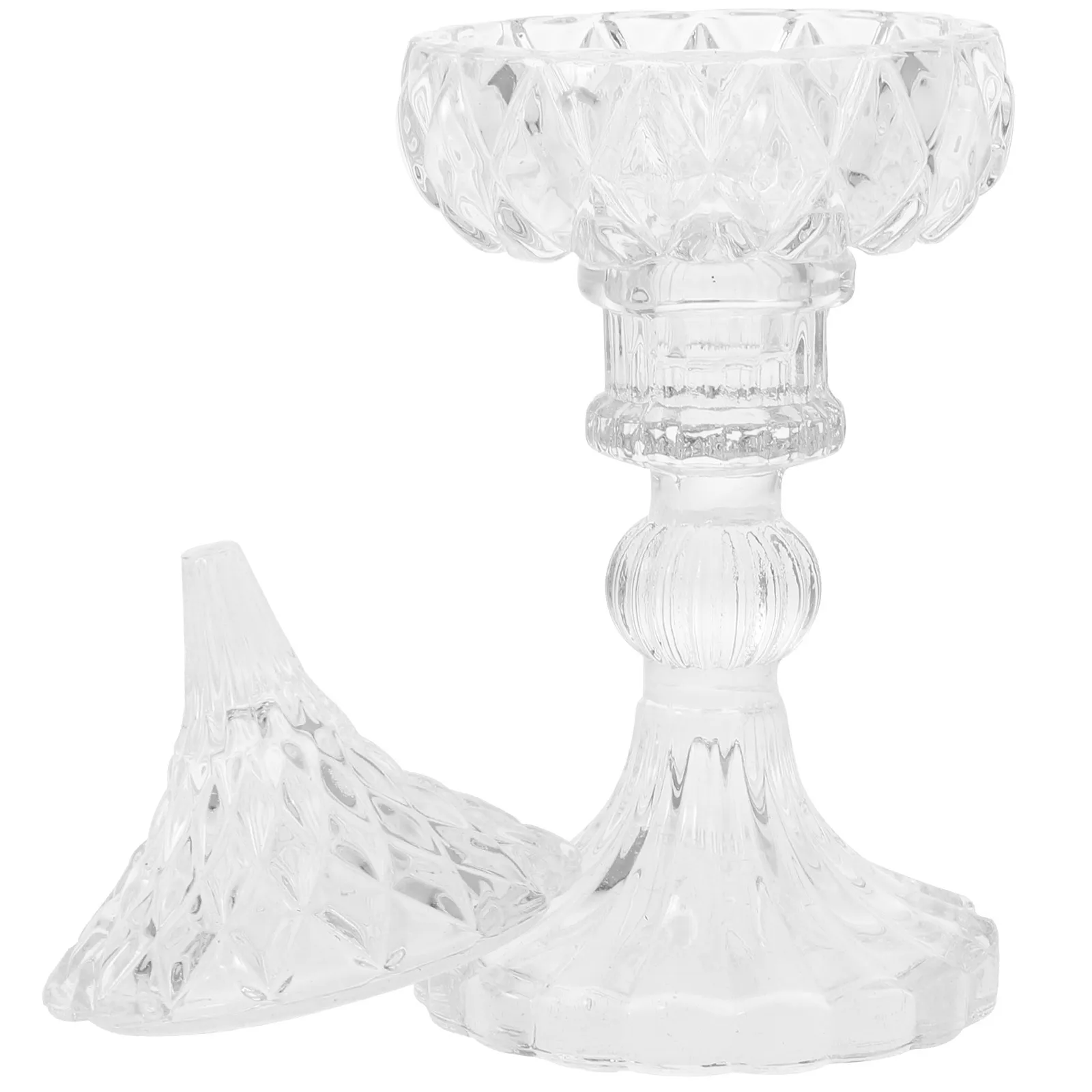 

Embossed Glass Jewelry Jar with Lid Footed Design for Jewelry Storage Fruit Dish Snack Holder Candy Container Home Decor Dried