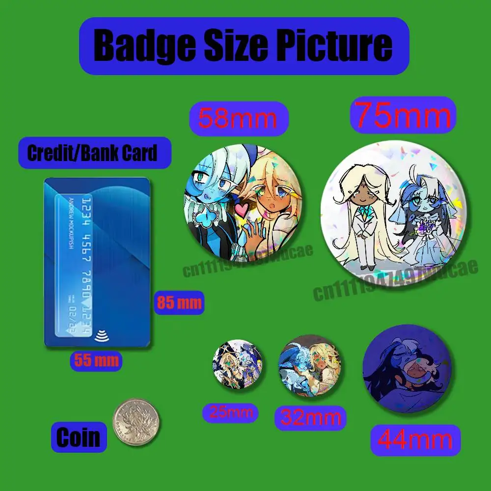 For Delicious in Dungeon Badge Cover Custom Pin Insignia Emblem Round Button 58mm 44mm Laser Film