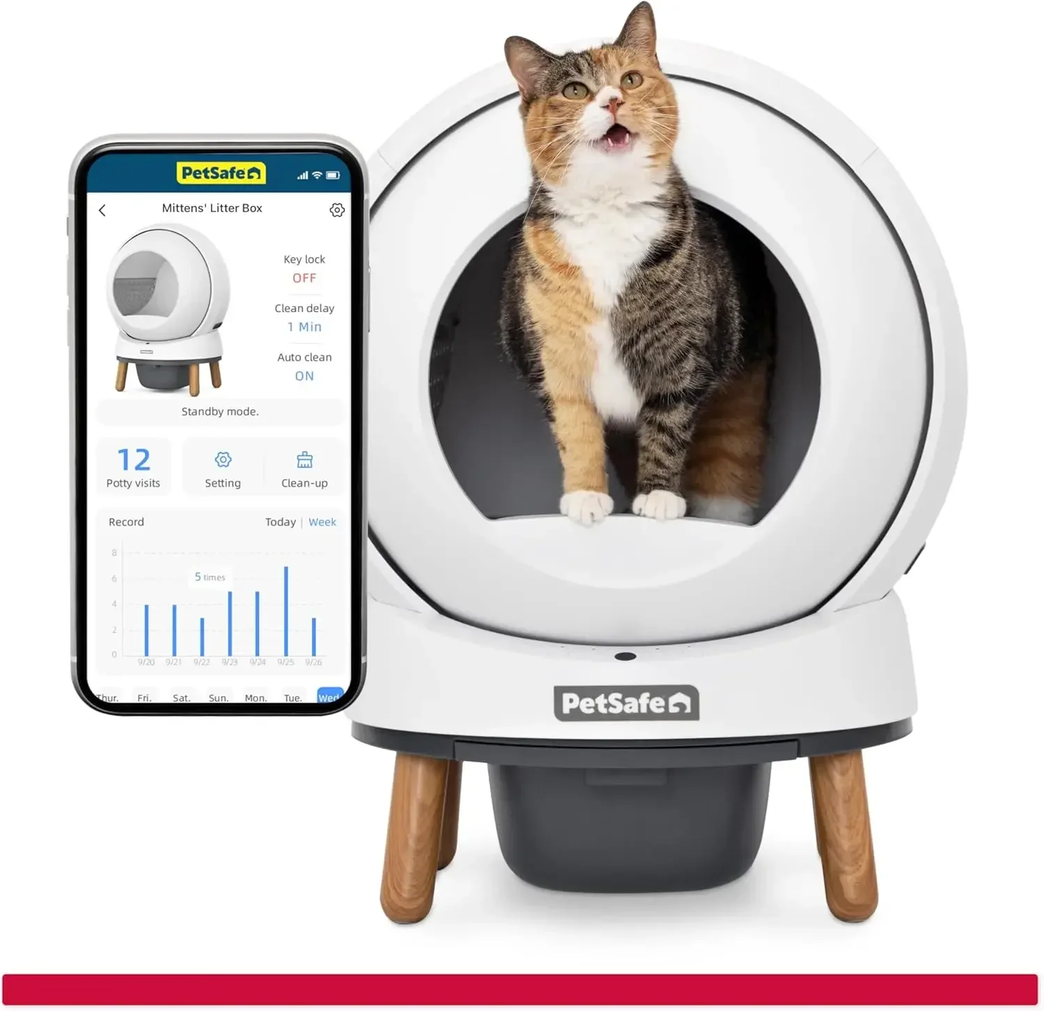 ScoopFree SmartSpin-caja de arena para gatos autolimpiante automática, Control avanzado de olores, controlado por aplicación con monitoreo de salud