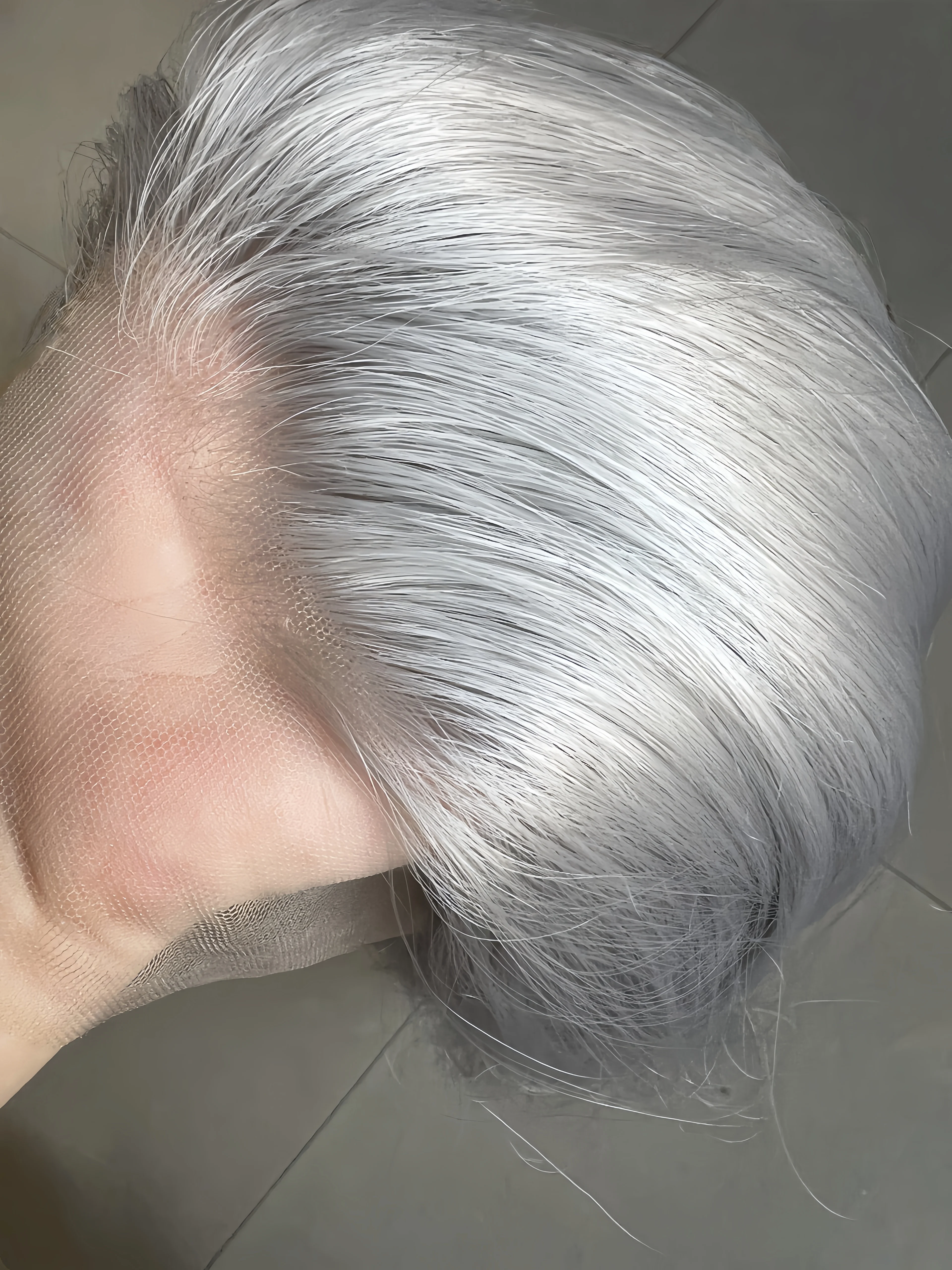 Grey Lace Front Wigs Long Straigh 13x4 Gray Wig High Temperature Fibers for Fashion Women 26 Inch with 150% Density for Cosplay