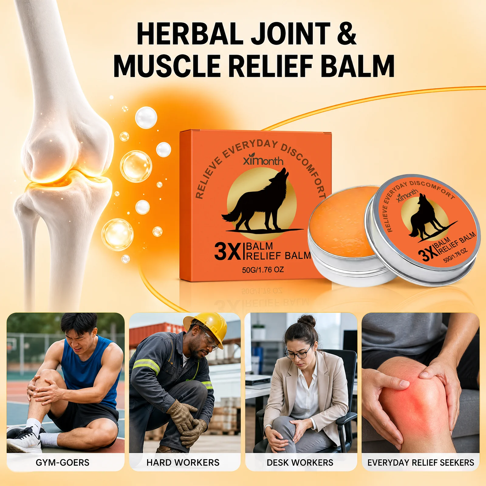 Nerve Relief Balm,Joint Massage Soothing Balm,Herbal Formula Relief Nerve Knee Shoulder Discomfort Joint & Muscle Care Ointment