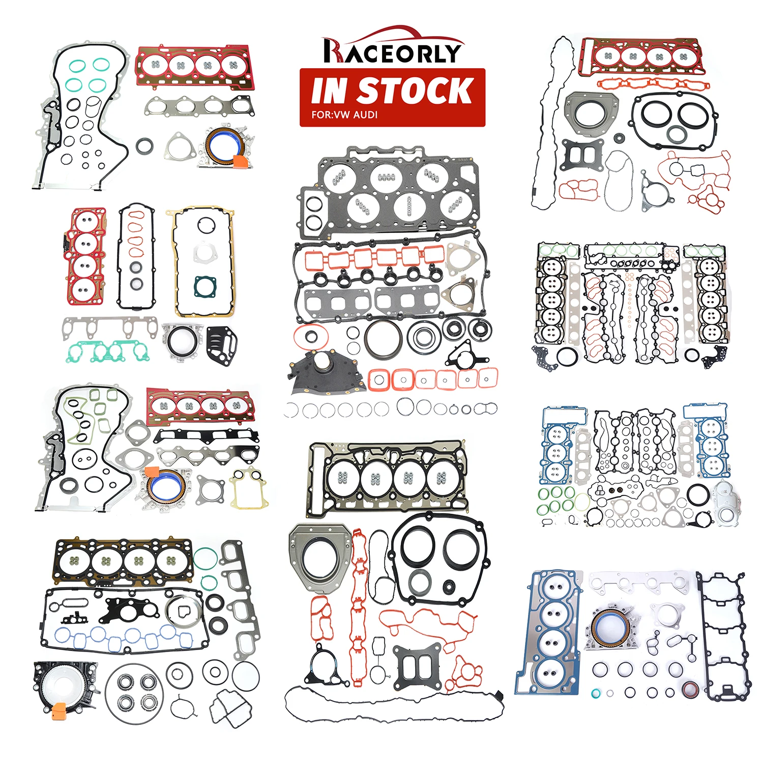 RACEORLY Engine Overhaul Gasket Kit 03C253050F For  EA111 1.4L 1.6L Engine Fit  CLP CDD CDE