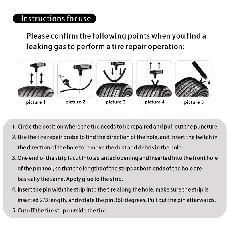 Car Tire Repair Tools Kit Rubber Strips Tubeless Tyre Puncture Studding Plug Truck Motorcycle Car Tire Repair Tools Accessories