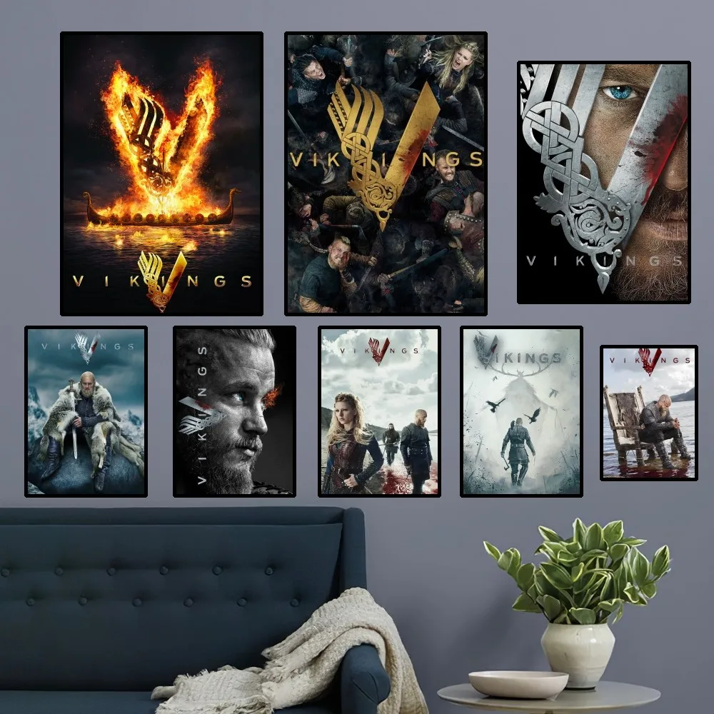 Vikings Hot TV Poster Home Room Decor Living Room Bedroom Aesthetic Art Wall Painting Stickers