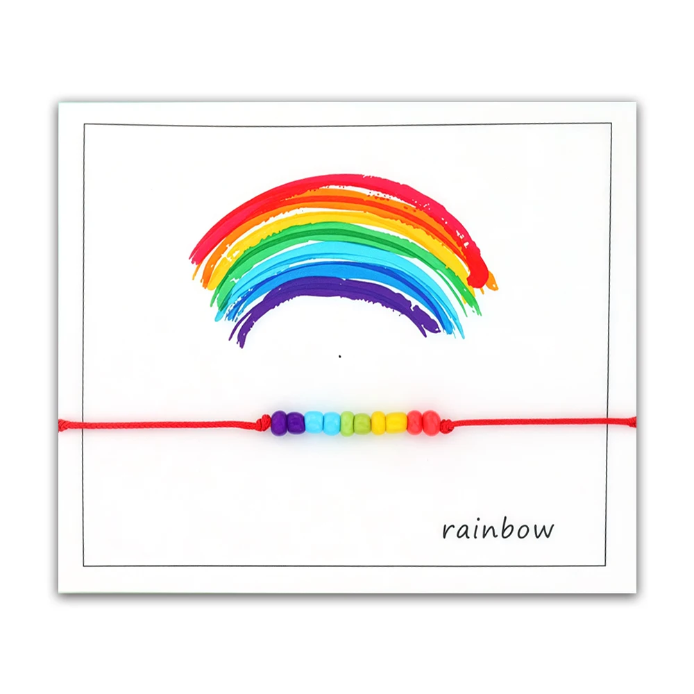 قوس قزح مثلي الجنس فخر سوار قوس قزح الخرز أتمنى سوار قوس قزح فخر الحد الأدنى مجوهرات النساء الرجال مثلي الجنس مثليه الصداقة هدية #6