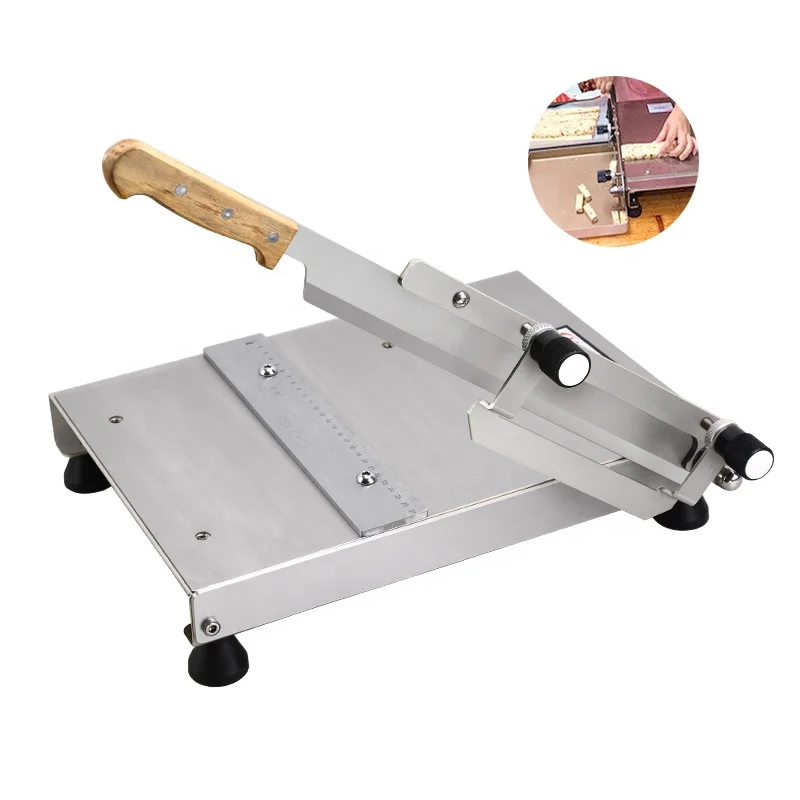 Stainless steel manual kitchen peanut caramel biscuits nougat cutter slicer