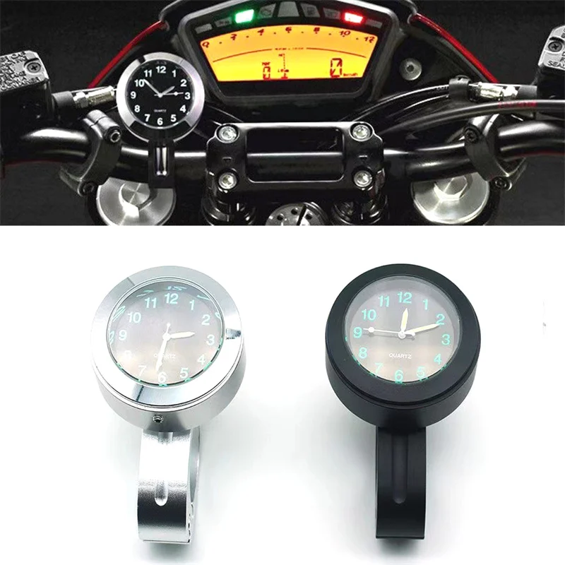 Motorcycle Handlebar Clock Durable Night Vision Waterproof Shockproof Buckle Watch Universal Motorcycle Handlebar Mount Watch