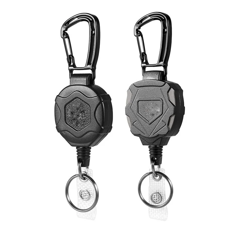 2Pack Retractable Keychain, Heavy Duty Carabiner Badge Holder, ID Badge Reel with Steel Retractable Cord