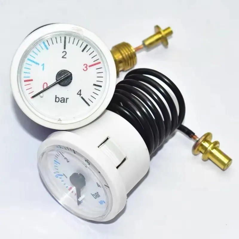 Capillary Manometer Boiler Pressure Gauge 4bar Wall Mounted Furnace Water Pressure Gauge Steam Pressure Gauge Replacement