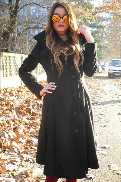 women woolen coat 2026 New irregular hem double-sided breasted long sleeve turn down collar woolen overcoat women's clothing