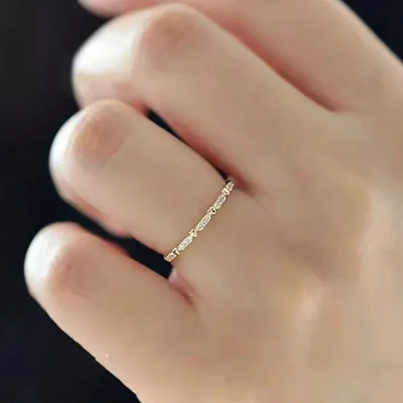 Geometry Charming Love Heart Zircon Adjustable Opening Ring for Women Fashion Jewelry Minimalist Accessories