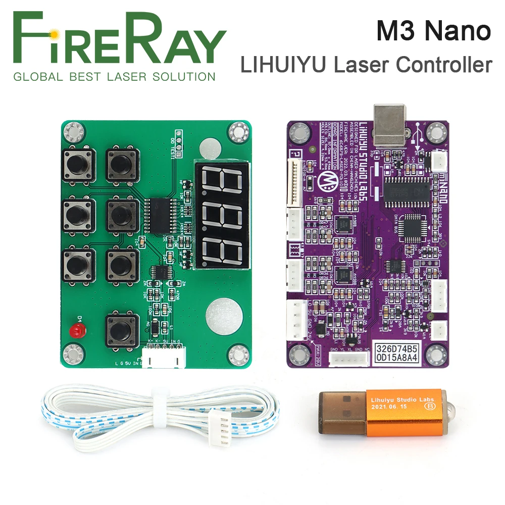 FireRay LIHUIYU M3 Nano Laser Controller Mother Main Board Control Panel Dongle B System for Co2 Engraver Cutter K40