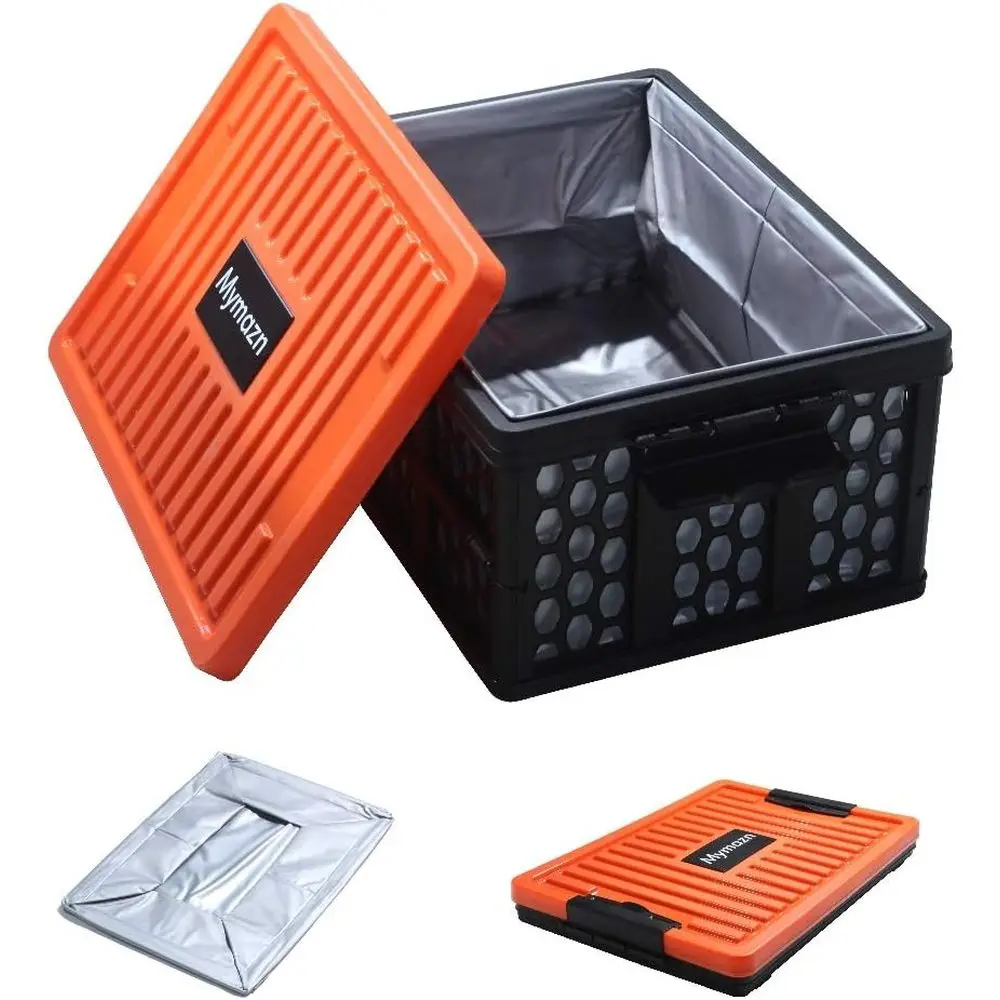 

Складной автомобильный органайзер для продуктов, для кемпинга, с крышкой, водонепроницаемая сумка, опциональный термоконтейнер (оранжевый)