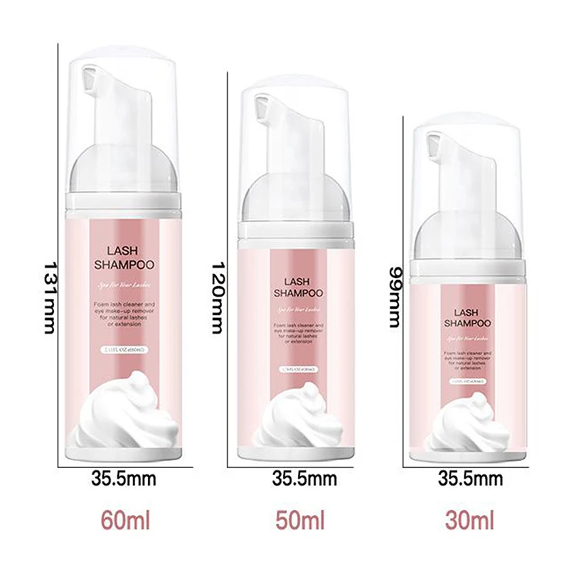 30/50/60Ml Wimper Extension Shampoo Mousse Valse Wimpers Lijm Accessoires Lash Cleaning Foam Geen Stimulatie makeup Tools