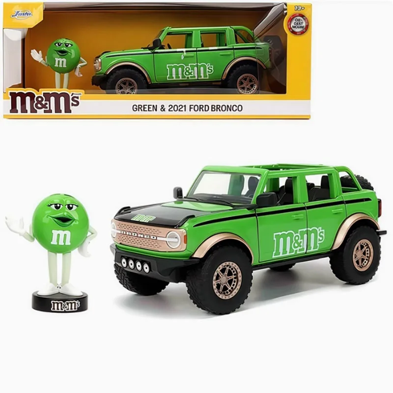 Jada 1:24 Zielony Ford Bronco/ 911 TURBO Model Samochodu Ze Stopu Metali z Figurką Statyczna Kolekcja Dekoracyjna Prezent na Święta Zabawki