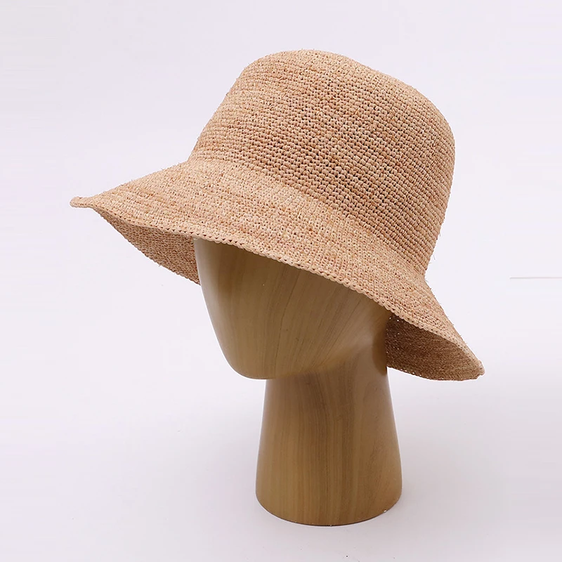 

Sun Hat Women Summer Straw Raffia Cap UV Protection Accessory Big Brim Foldable For Beach Holiday Outdoor Climb Luxury