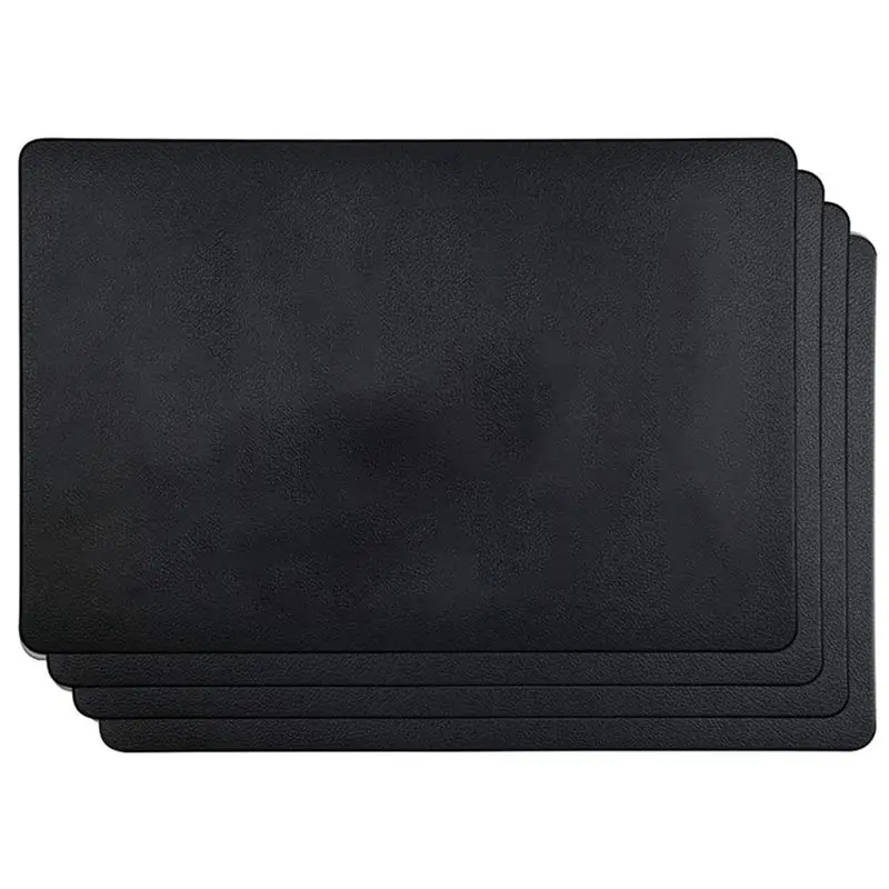 

AT44-12PCS Термостойкие салфетки, салфетки из искусственной кожи, водонепроницаемые, нескользящие, моющиеся кухонные салфетки, (черные)