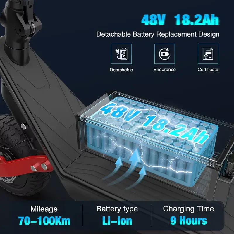 Powerful 2000W Dual Motor X10 Electric Scooter for Adults 45 Mile Long Range 48V High-Capacity Battery Dual Disc Brakes view 5
