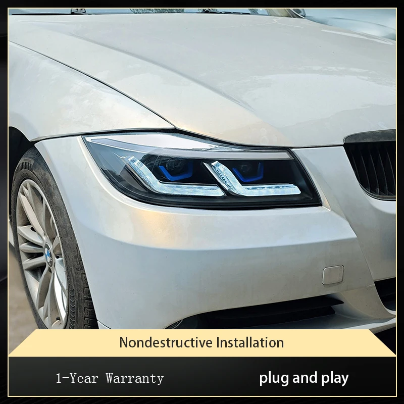 

Стайлинг фар для BMW 316i 318i 320 328 330i E90 2005-2012, передняя линза DRL, светодиодная лампа, автомобильные вещи, авто мобильный аксессуар