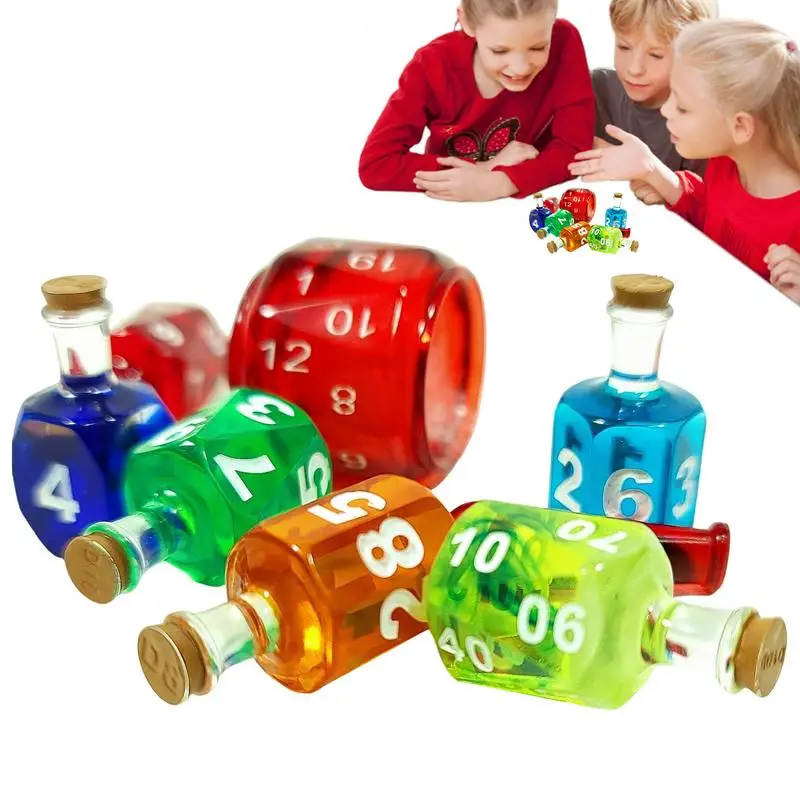 Gioco di ruolo dadi 7 pezzi Set di dadi in Silicone per appassionati di arte gioco di ruolo Set di dadi con costruzione in resina astrologia-ispirato