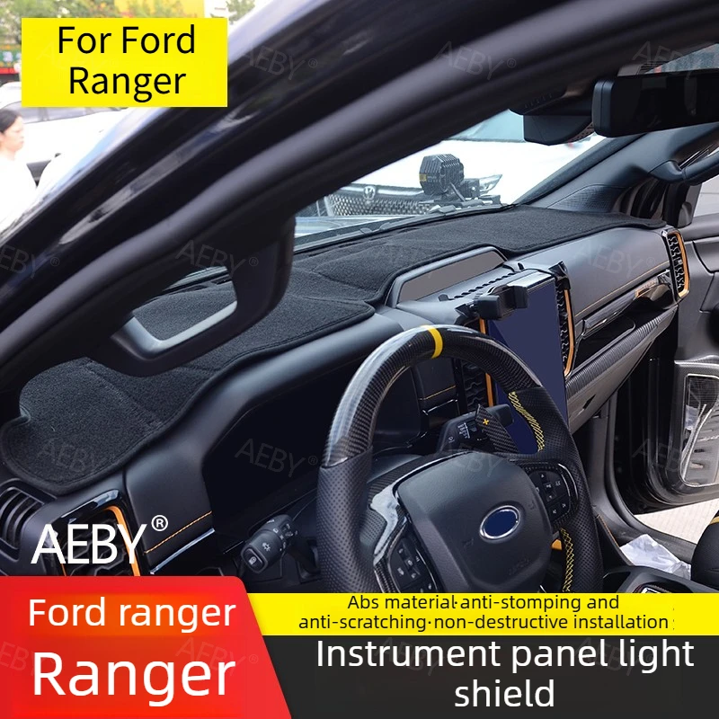 

Чехол для приборной панели Ford Ranger 2022-2026, антибликовое покрытие, защита от УФ-излучения, теплоизоляция центральной консоли.