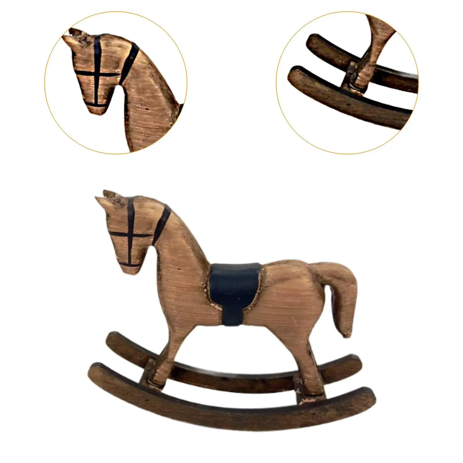 Figurina di cavallo a dondolo, ornamento da tavolo per centrotavola da tavolo per camera da letto