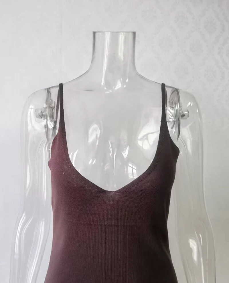 섹시한 딥 V 백리스 슬립 롱 니트 드레스 비치 크로셰 비키니 커버업 여름 스트랩 수영복 여성 수영복 로브 베스티도스