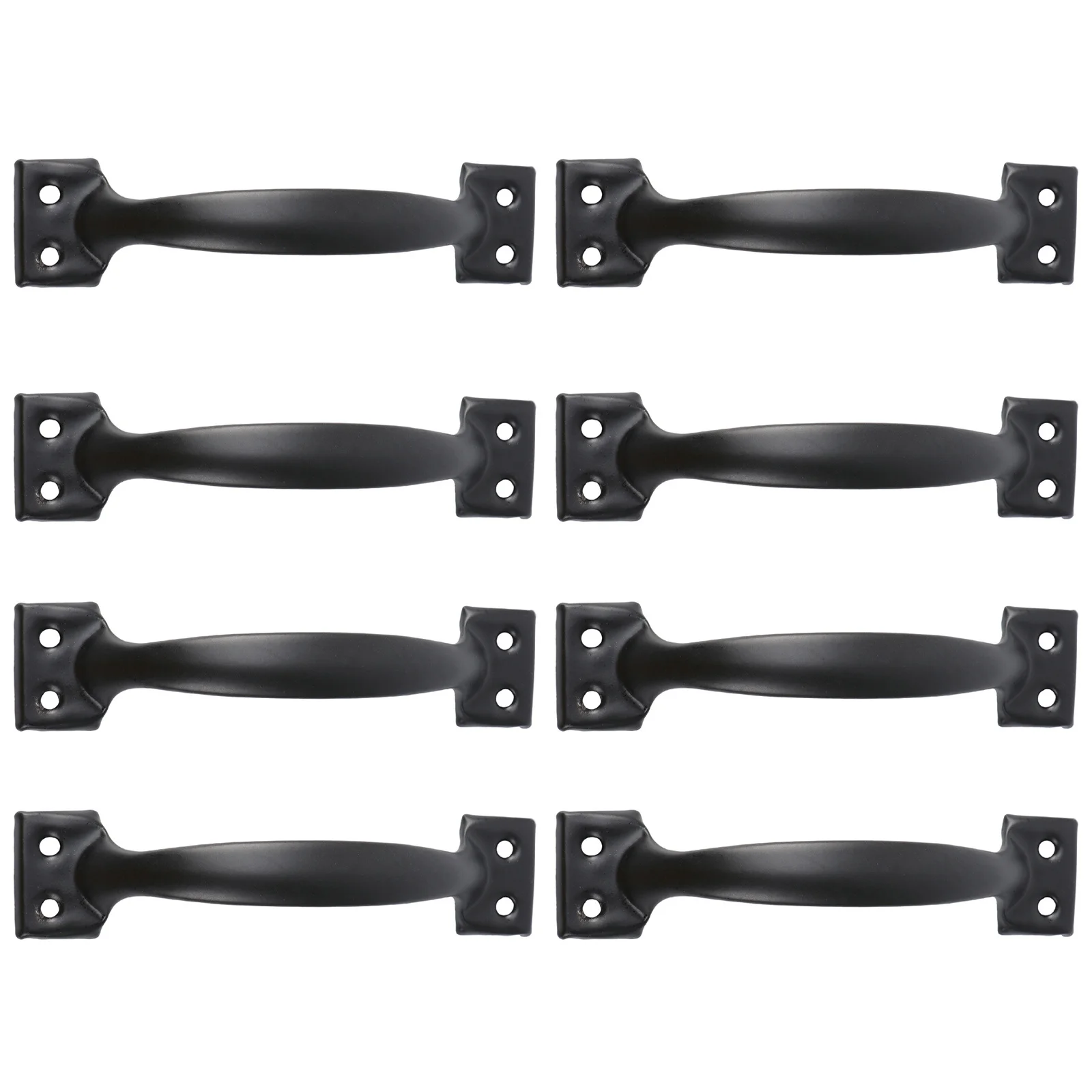 

8pc 6 Inches Black Door Handle Arch Design Iron Cabinet Pull Smooth Modern Wardrobe Drawer Handle Simple Furniture Hardware