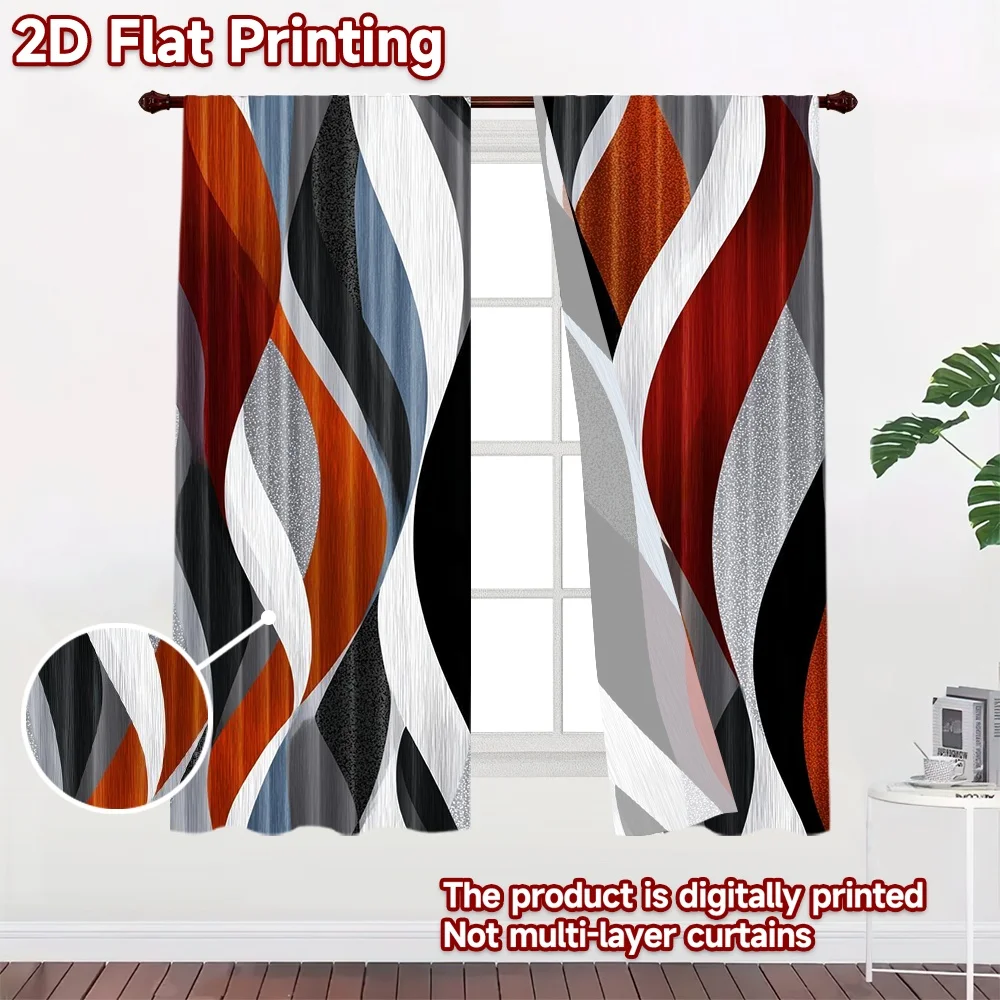 2pcs 2D Flat Photography Backdrop Popular Background Cloth Colorful Waves 100% Polyester Festive Wall Decor for Suitable for New