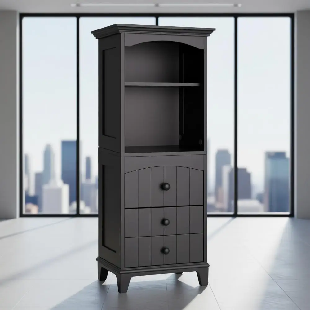 

Bathroom Storage Cabinet, Free Standing Bathroom Storage Unit, Tall Linen Tower with 3-Tier Shelves and Drawer, Brown