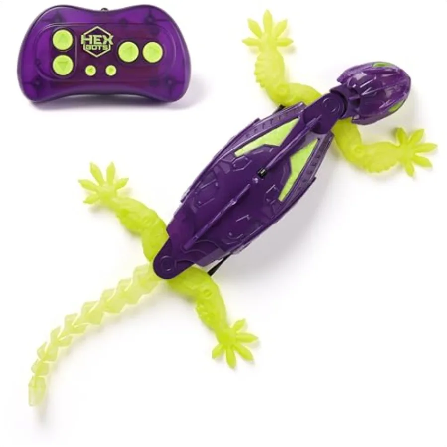

HEX BOTS GlowinTheDark Gecko Rechargeable Remote Control Robot Toys Climbs up Walls for Prank Toys Games RC Robot for Boys Girl