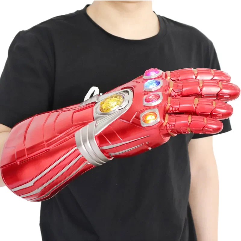 Cosplay Final battle superhero Iron man Gloves LED Light gem stone Arm Costume Fancy Dress party Anime stage show props gift