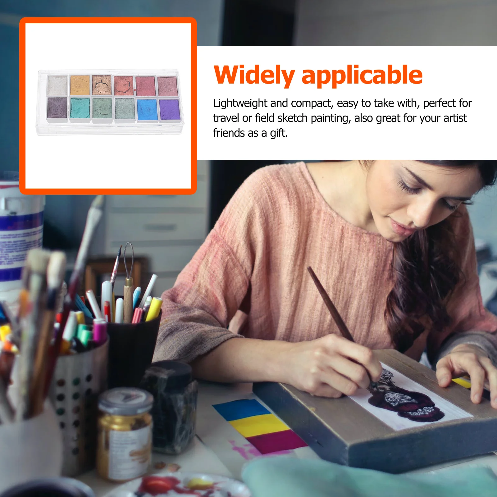 

1 Box Solid Pigment Watercolor Paint Set Lightweight Portable For Travel Sketching Artists Beginners Painting Supplies Art Craft