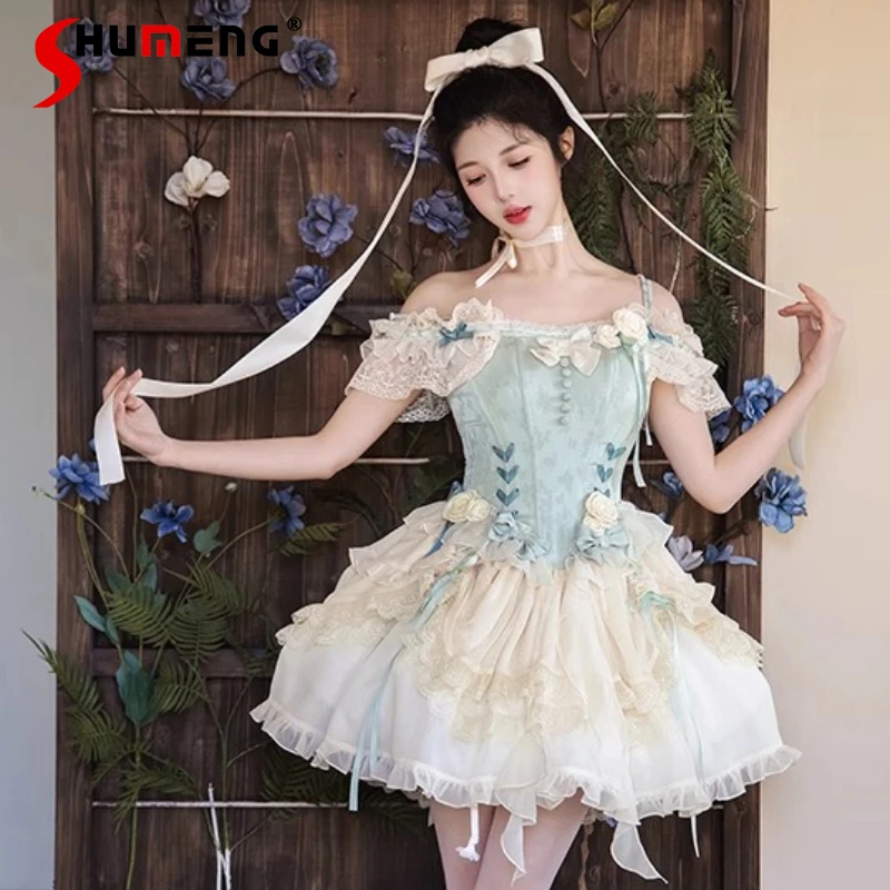 

Original Ballet Style Lolita Suspender Dress Jsk Girls Woman's High Waist Slim Elegant Sweet Bow Lolita Princess Dress Vestidos