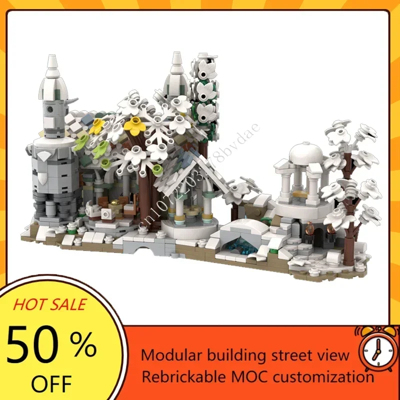 1188PCS 미니 리벤델 및 겨울 버전 모듈형 MOC 창의적인 거리 풍경 모델 맞춤 퍼즐 DIY 조립 모델 장난감 선물