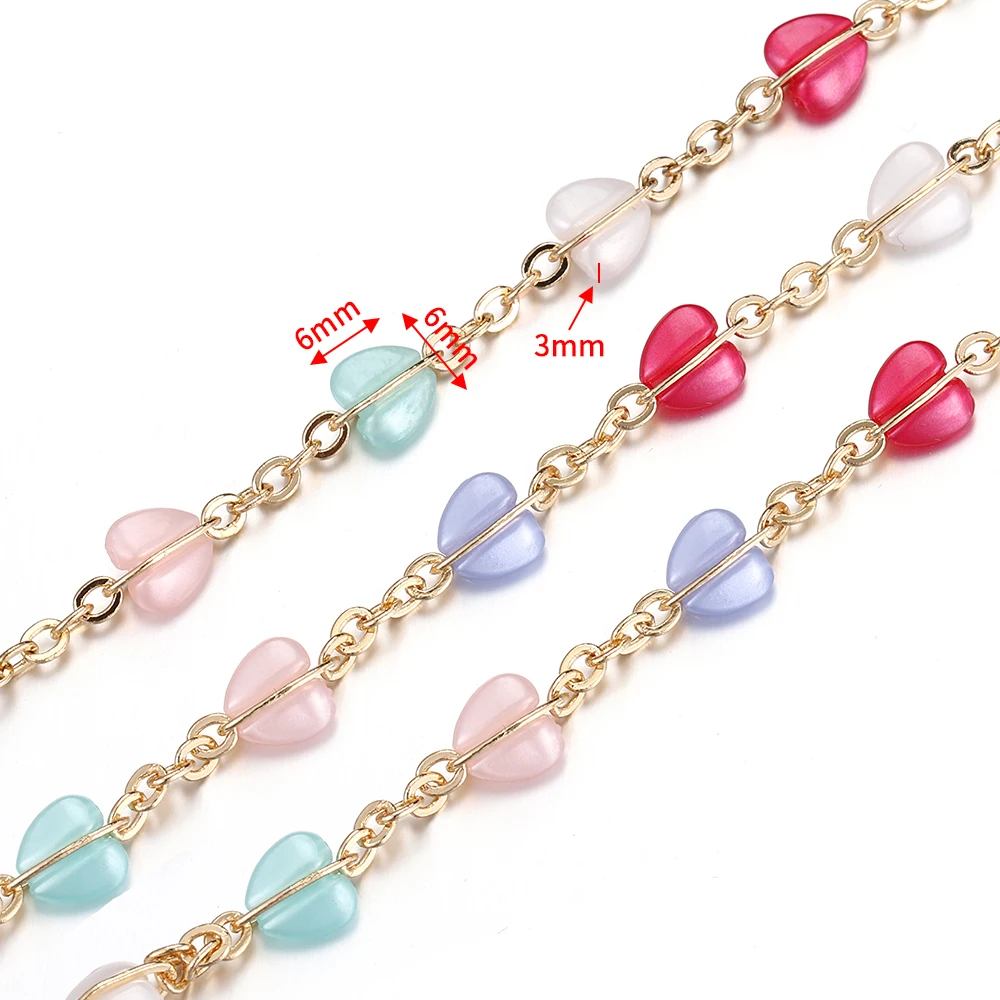 1meter Butterfly Bead Copper Chains Acrylic Bead KC Gold Color Rhodium Beaded Chains for Necklace Bracelet Jewelry Making DIY view 5