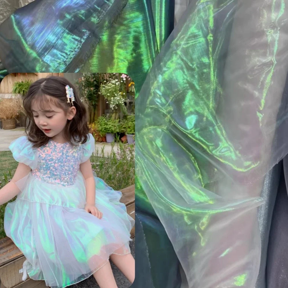 

Ткань из органзы с градиентным иллюзорным эффектом для свадебного декора, дизайнерский материал для шитья своими руками, ткань на метры